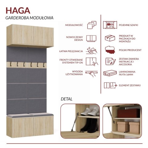 Garderoba Podwójny Wieszak HAGA II/2W DĄB SONOMA