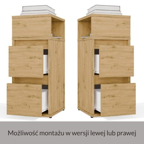 Szafka Nocna YORK Stolik Nocny Półka 2 Szuflady Do Sypialni DĄB ARTISAN