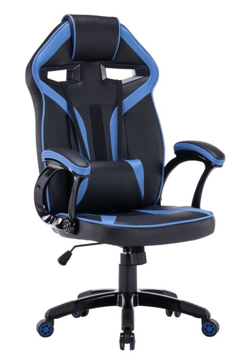 Zestaw BIURKO DANY Narożne ANTRACYT / DĄB ARTISAN + Fotel DRIFT NIEBIESKI