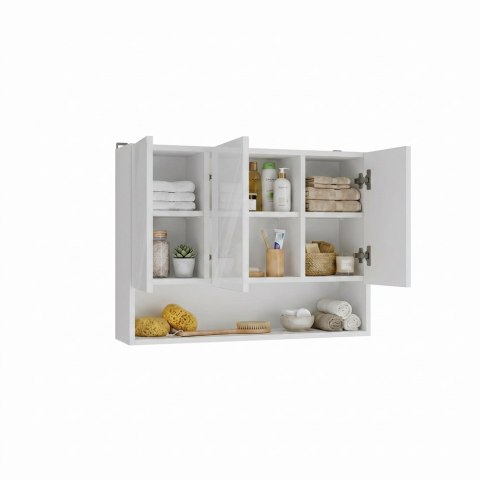 Szafka Łazienkowa Wisząca POLA 3DL/P BIAŁY 80 Cm 3 Lustra z Półką